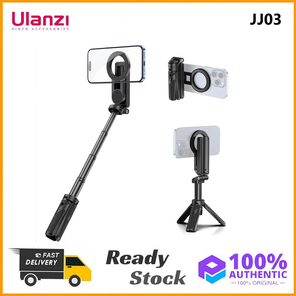 Ulanzi JJ03 Dual-ด้านแม่เหล็กโทรศัพท์ขาตั้งกล้องสมาร์ทโฟนGrip Selfie Stickพร้อมรีโมทVlogขาตั้งกล้องส