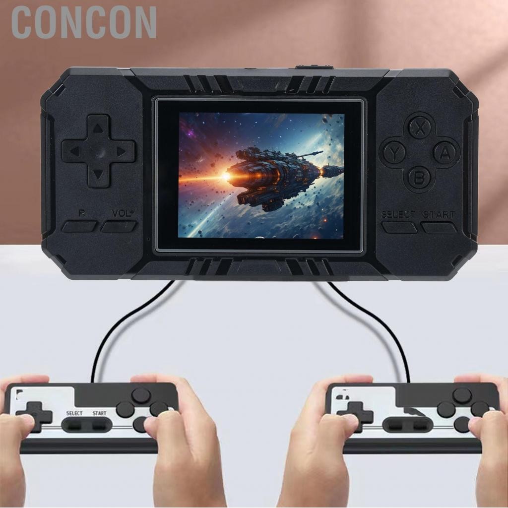 Concon คอนโซลเกมย้อนยุค 3 นิ้วที่สร้างขึ้นในเกม 520 เกมหน้าจอสีพกพาการเล่นเกมมือถือการเชื่อมต่อทีวีเครื่องเล่นคู่ S8