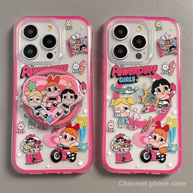INS การ์ตูนน่ารักตำรวจตัวน้อยตัวยึดแม่เหล็กเข้ากันได้กับ iphone13กันกระแทก16เคสมือถือแม่เหล็ก15Pro 12รูใหญ่11xr เคสนิ่ม XS 5fzs