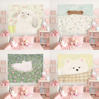 ผ้าพื้นหลังน่ารัก Cutepets ผ้าแขวน Ins การตกแต่งห้องนอนหอพักการ์ตูน