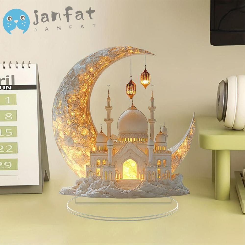 Janfat เทศกาลรอมฎอนอะคริลิคปราสาทดวงจันทร์, 2025 Eid Al-fitr Mubarak Home Party ของขวัญตารางรอมฎอนตกแต่ง, คุณภาพสูง 2D Ramadan ของขวัญเด็ก
