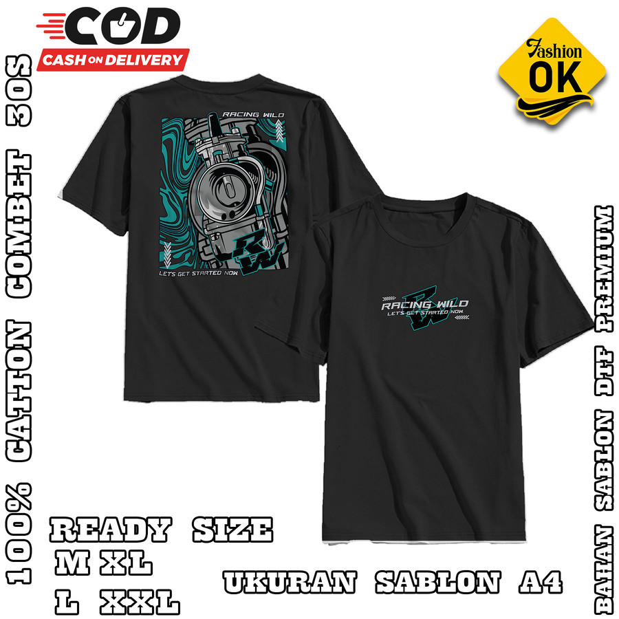 Wild Lets Get Started Now RW คาร์บูเรเตอร์ Racing เสื้อยืด Herex รถจักรยานยนต์ Distro เสื้อยานยนต์เส