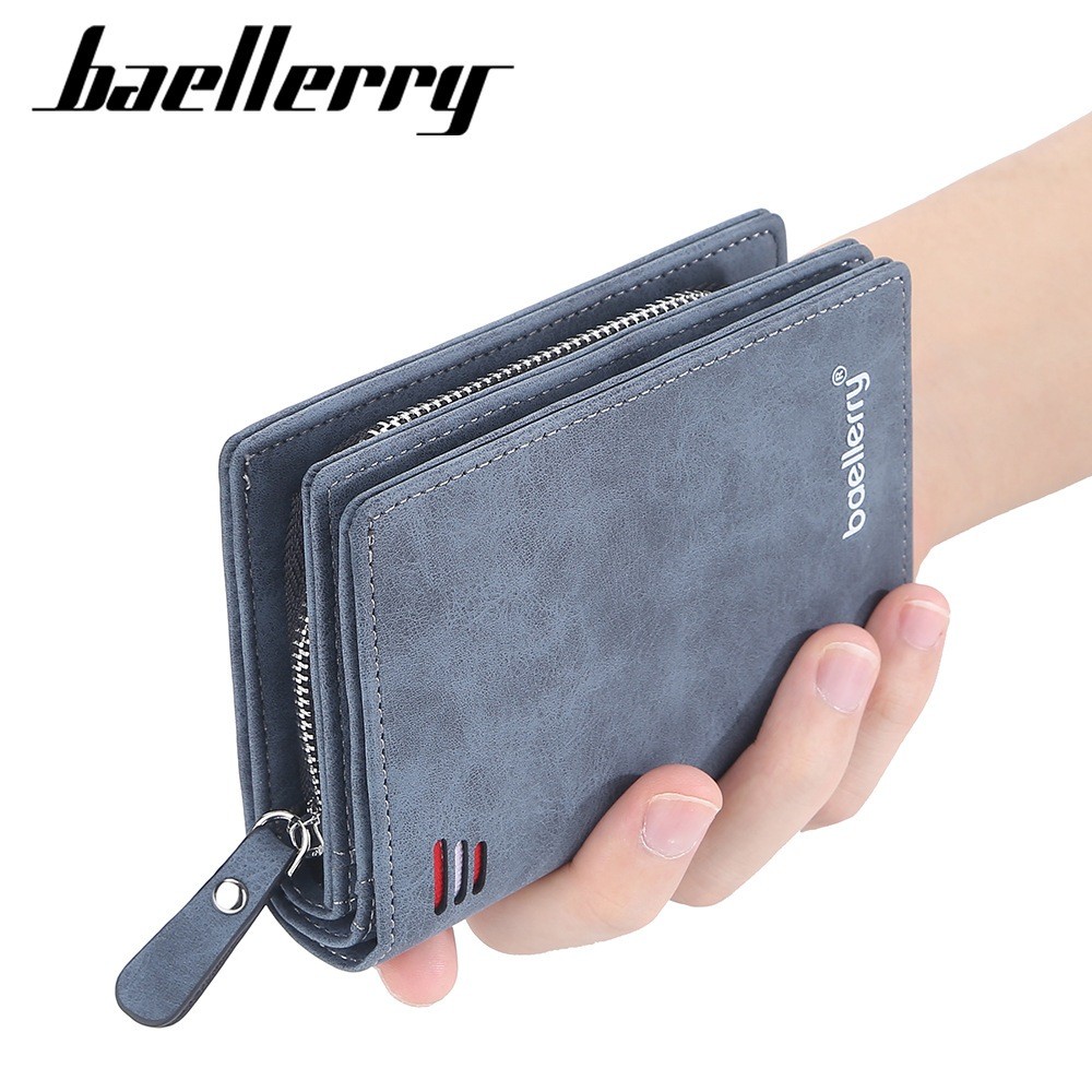 🔥ส่งไวจากไทย🔥Baellerry กระเป๋าสตางค์ ใบสั้น ใส่เหรียญได้หลายใบ มีซิป สไตล์ยุโรป อเมริกา สําหรับผู้ชาย Fashion wallet