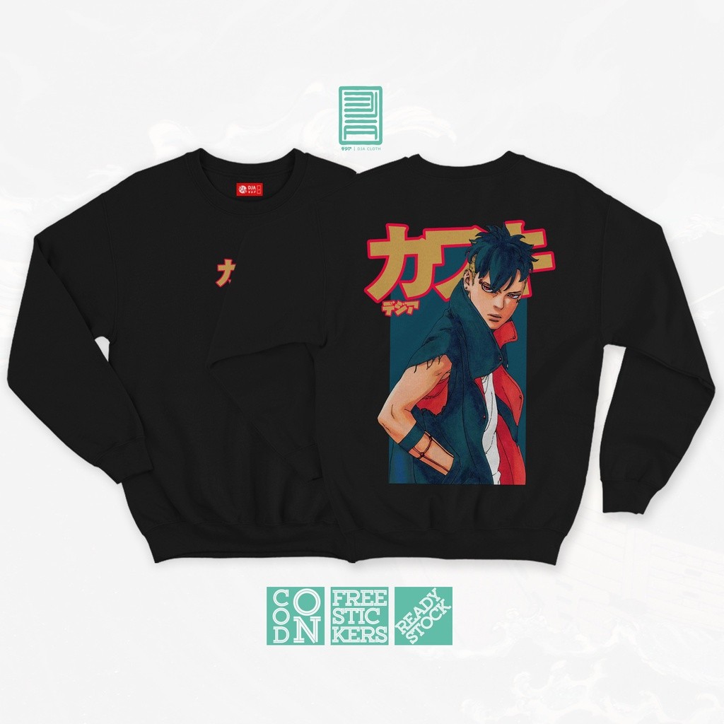 S-5XL เสื้อกันหนาวkawaki BORUTO NARUTO UZUMAKI KONOHA CREWNECK ANIME MANGA DJA CLOTH