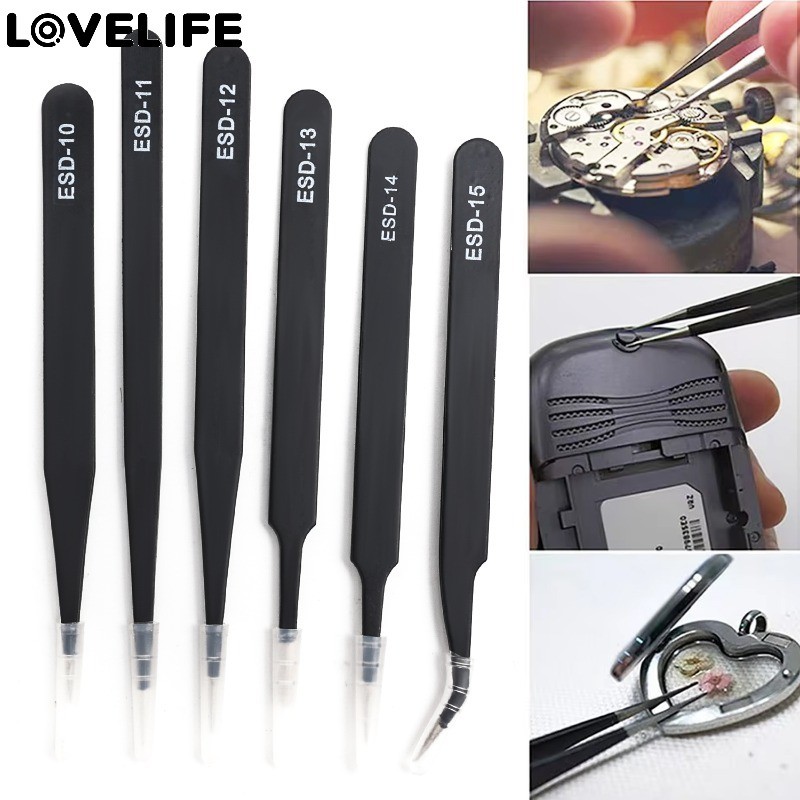 แหนบป้องกันไฟฟ้าสถิตสแตนเลส-เครื่องมือบํารุงรักษารถยนต์-ตัดลวดอุปทาน-แผงวงจรซ่อมคีม-ความทนทานทนต่อการกัดกร่อน-รถเชื่อมต่อทําความ