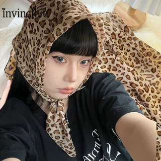 Y2k สไตล์แฟชั่นเสือดาว Headscarf - ผ้าพันคอฝรั่งเศส Dark Leopard Turban แถบคาดศีรษะ - หญิงสาว Party Bandana