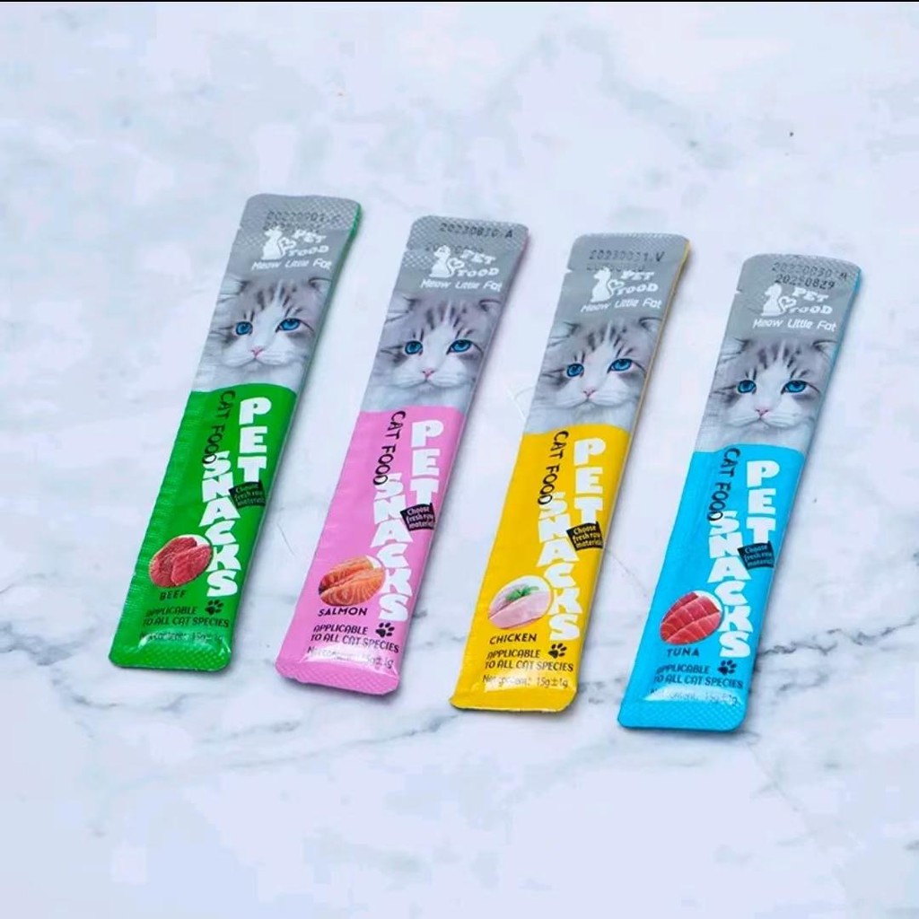 พร้อมส่ง! (50 ซอง) ขนมแมวเลีย อาหารเปียก อาหารเสริม แคลเซียม ขนมแมวเลีย 15 กรัม มี คละ4รสชาติ - รูปที่ 3