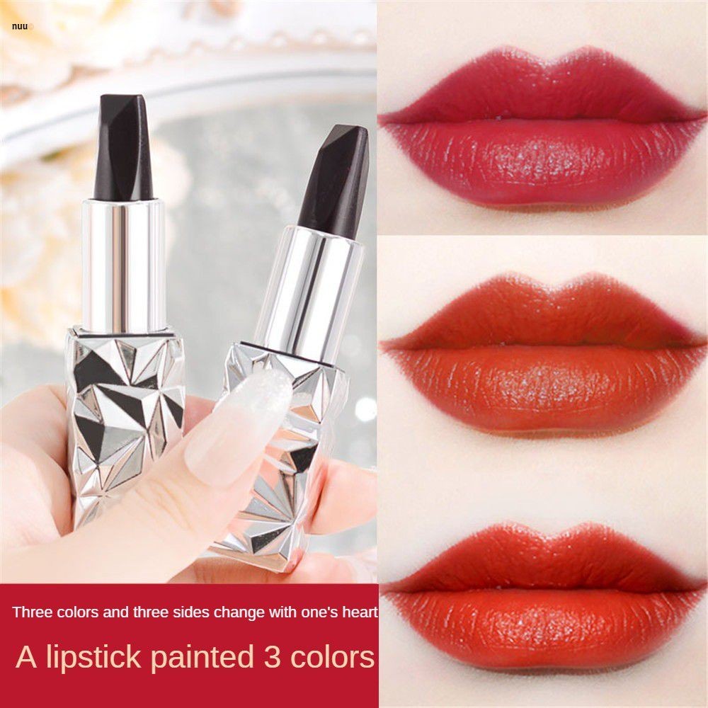 Meifulanli ลิปสติกเนื้อแมทต์ 3 สี Black Diamond ให้ความชุ่มชื้นยาวนาน ลิปสติกเนื้อแมทต์ไม่ซีดจาง ลิปสติกเนื้อแมทต์ไม่ติดทน nuuo