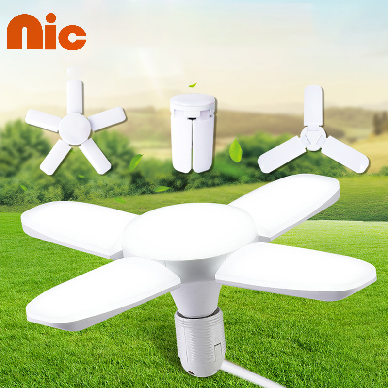NIC LED E27 6500K หลอดไฟใบพัด หลอดไฟ LED Bulb หลอดไฟ LED พับเก็บได้ ปรับมุมโคมไฟได้
