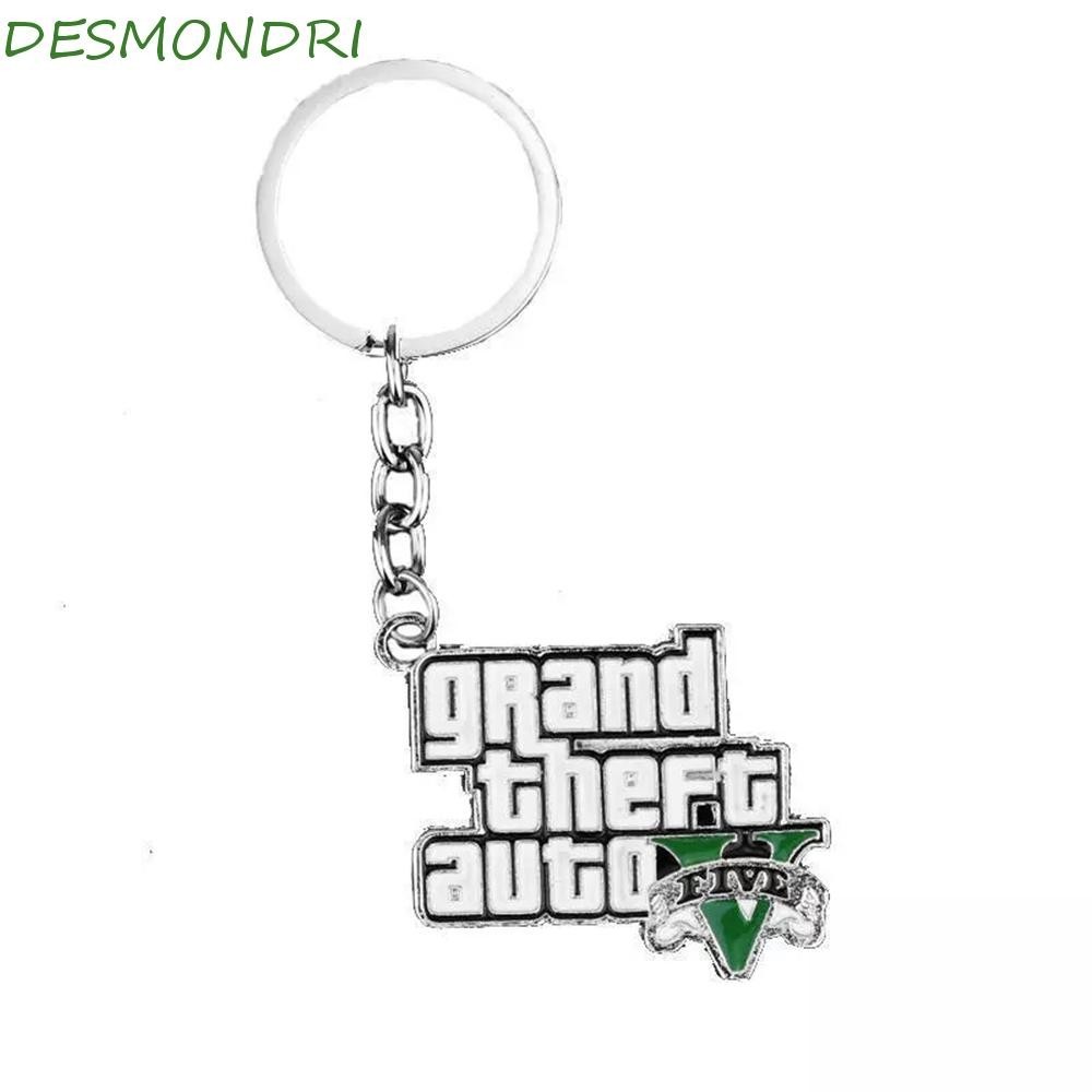 Desmondri เกม GTA V พวงกุญแจ สําหรับแฟน PS4 Xbox PC เกม ของขวัญวันเกิด กระเป๋า จี้ เกม GTA ที่ใส่กุญแจ