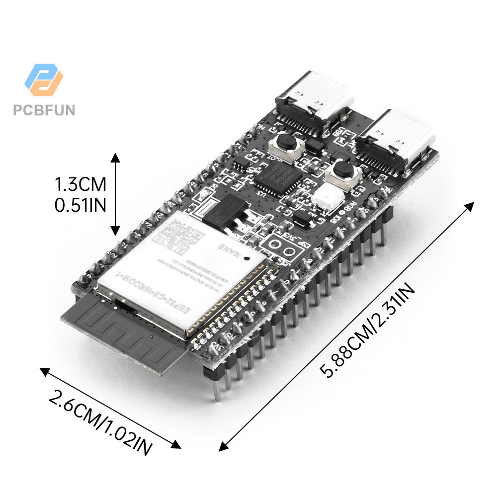 Pcbfun Esp32-C6-Devkitc-1 บอร์ดโมดูลบลูทูธไร้สาย Cp2102 Onboard Esp32-C6-Devkitc-1-N8 Type-C