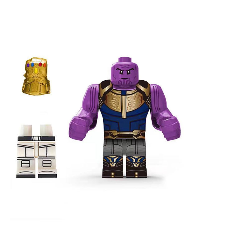 เข้ากันได้กับ Lego Superhero Infinite ถุงมือ Thanos Stone Man Golden และ Marvel Villain Building Blocks Minifigures เด็กผู้ชายของเล่นเด็ก