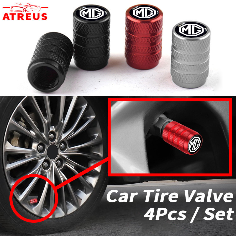4 ชิ้น MG จุกปิดท่อเติมลมยาง​ สำหรับรถยนต์​ จุกลมยาง​อลูมิเนียมอัลลอยด์ จุกลมยางรถยนต์ สำหรับ MG HS ZS EP MG5 MG3 MG4 EV 4 5 6 GM Mulan 2023 VS HEV