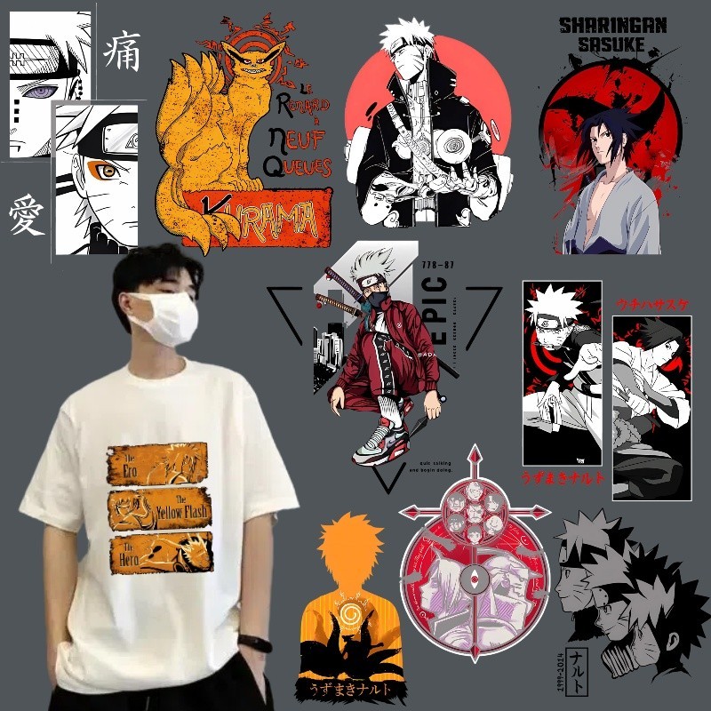 สติกเกอร์ผ้า ลายการ์ตูนนารูโตะ คลาสสิก ซักทําความสะอาดได้ สําหรับตกแต่งเสื้อผ้า DIY
