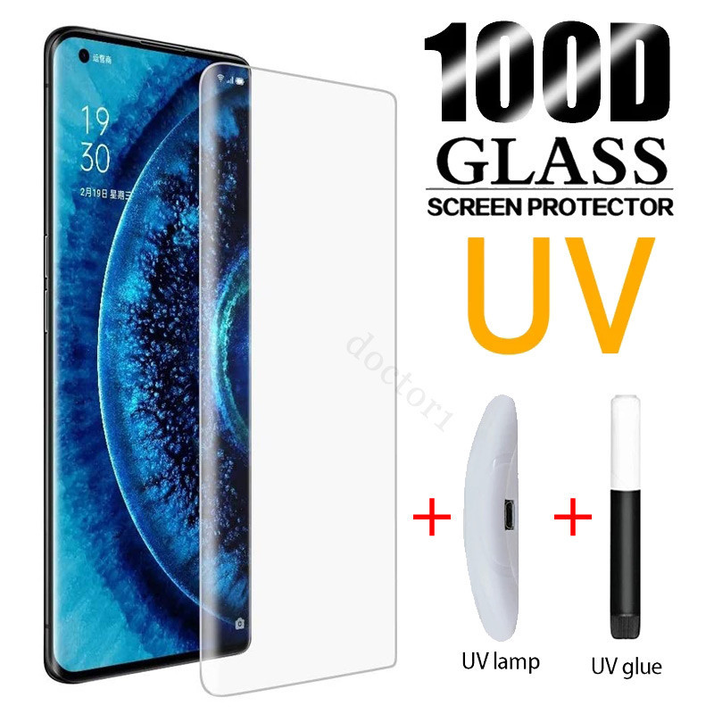 Find X8 Pro / Reno 11 Pro 5G ฟิล์มกระจกกาว UV แบบจอโค้ง OPPO Reno11 Reno11Pro Reno8T Reno10 Reno10Pro Reno10Pro Plus