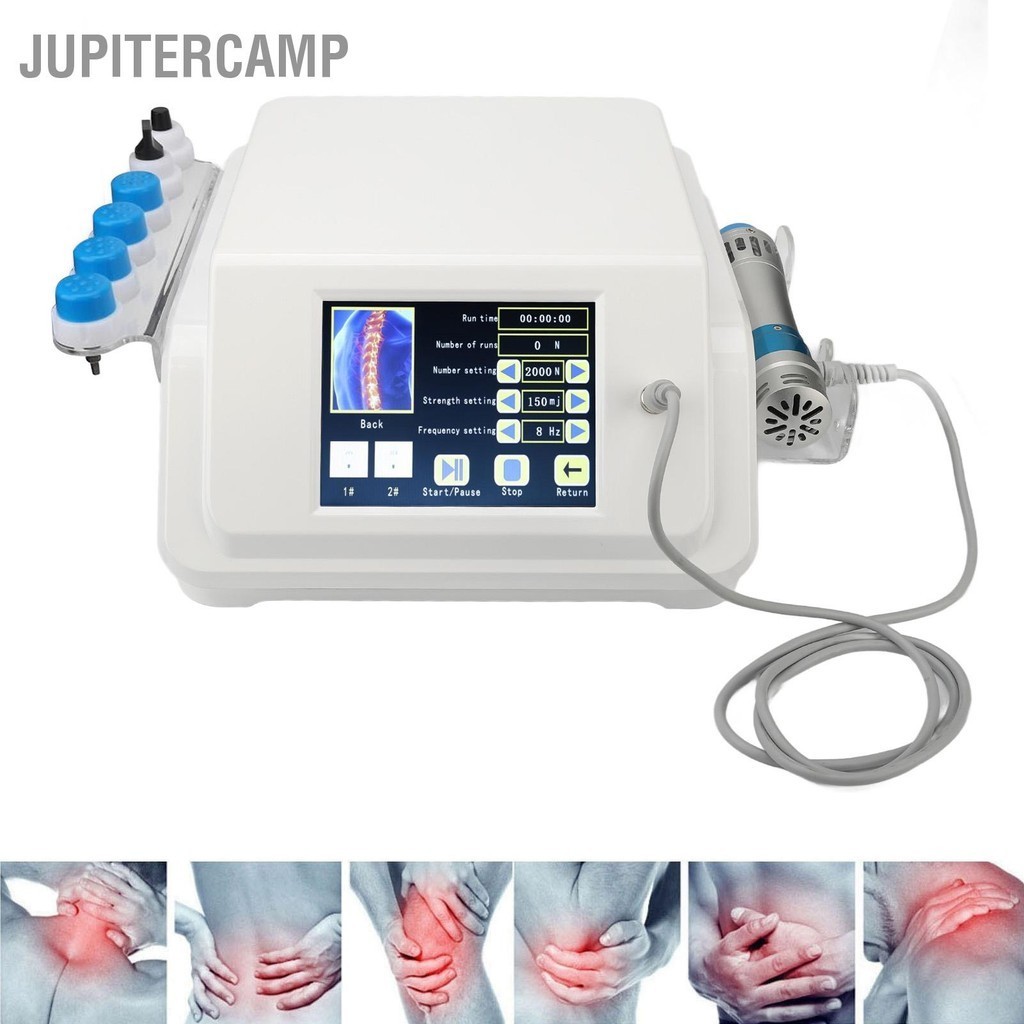 JUPITERCAMP เครื่องช็อกเวฟนิวเมติก ED 16 โหมดลดความเจ็บปวดอุปกรณ์รักษานอกร่างกาย 110-220V