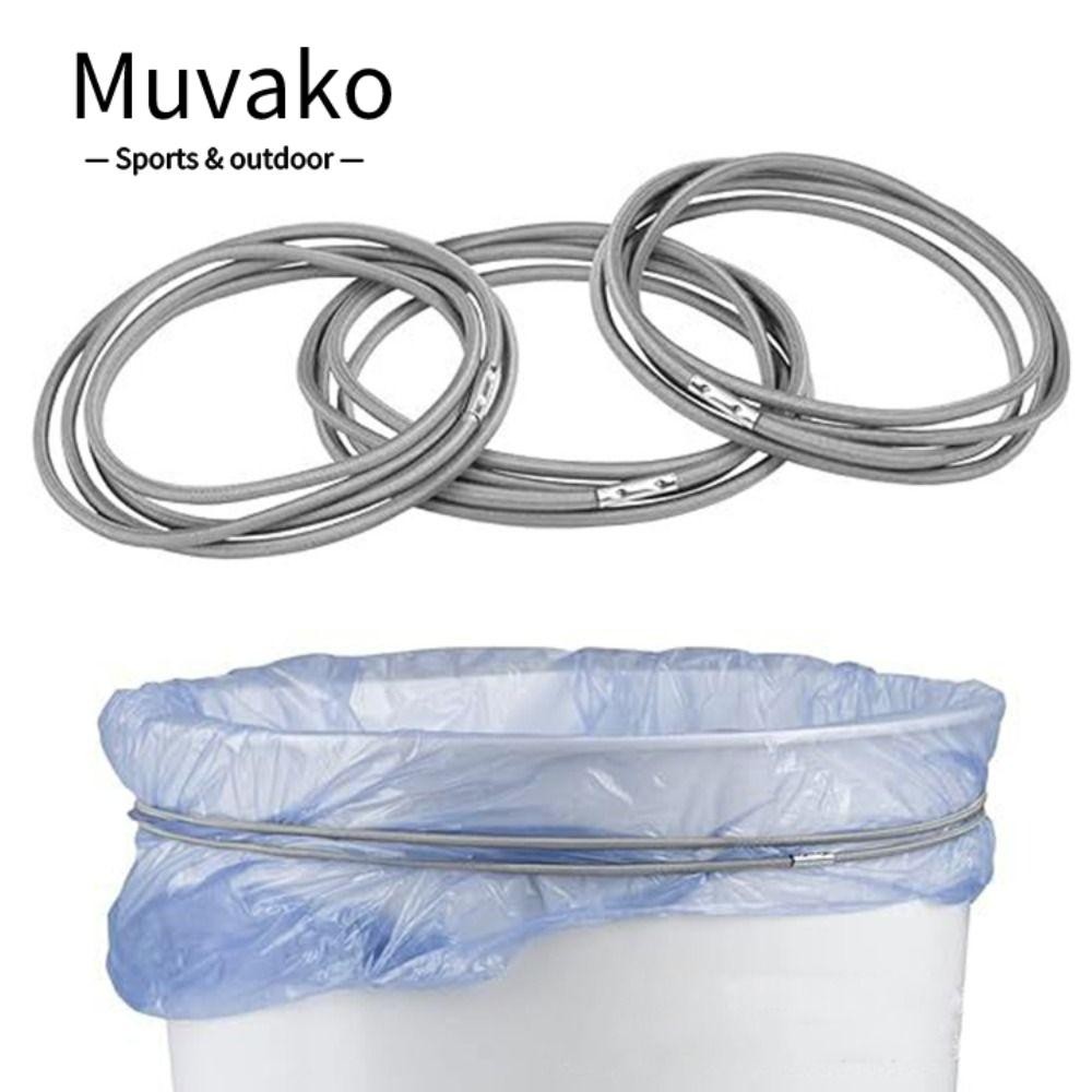 Muvako สายรัดถังขยะ แบบยาง ยืดหยุ่น ปรับได้ ทนทาน หลากสี สําหรับบ้าน ออฟฟิศ