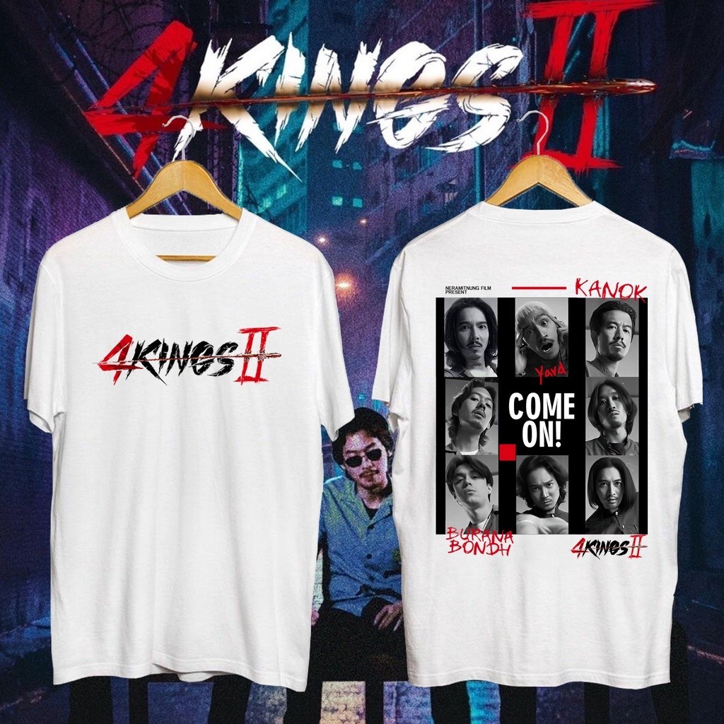 4kings อาชีวะ ยุค 90 ภาพยนตร์ดราม่ายอดนิยม 4 Kings 2 เสื้อยืดแขนสั้น