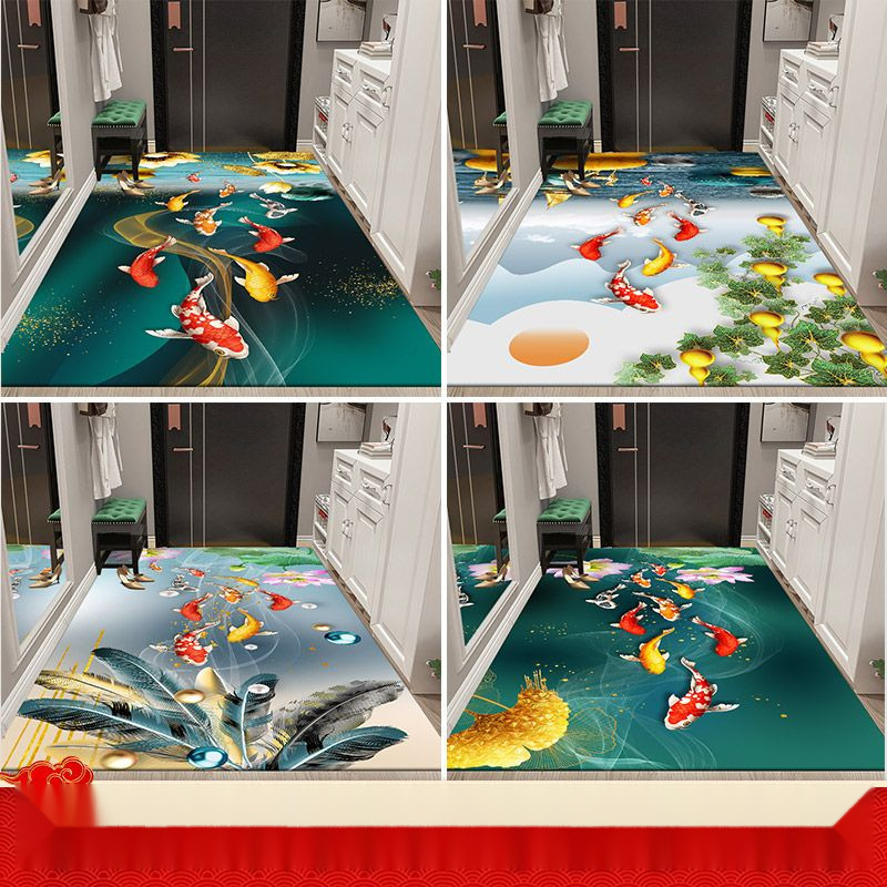 พรมปูพื้น พรมปูพื้นห้องน้ํา ลายการ์ตูนทะเล 3D กันลื่น 80x160 ซม. 100x120 ซม. 80x120 ซม.
