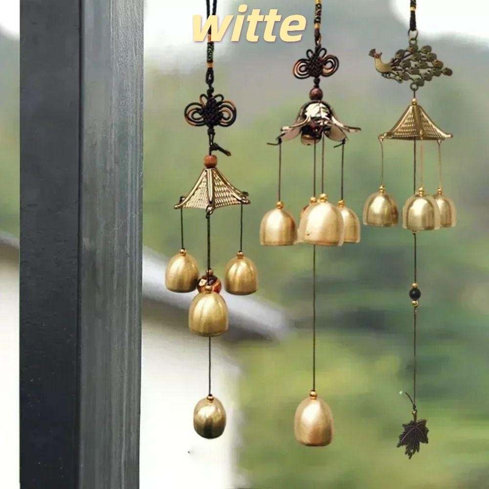 Witte โมบายกระดิ่งลม ทองแดง สไตล์เรโทร สําหรับแขวนตกแต่งบ้าน สวน DIY