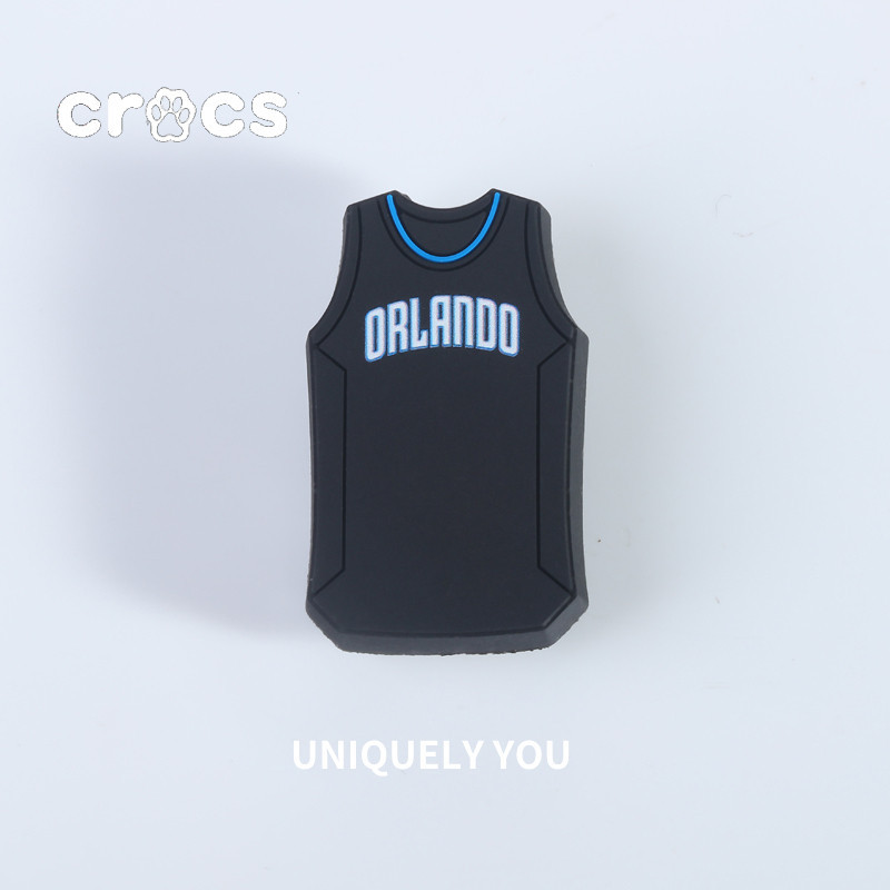 Crocs Jibbitz รองเท้ากีฬา หัวเข็มขัด รองเท้าบาสเก็ตบอล NBA ลายดอกไม้