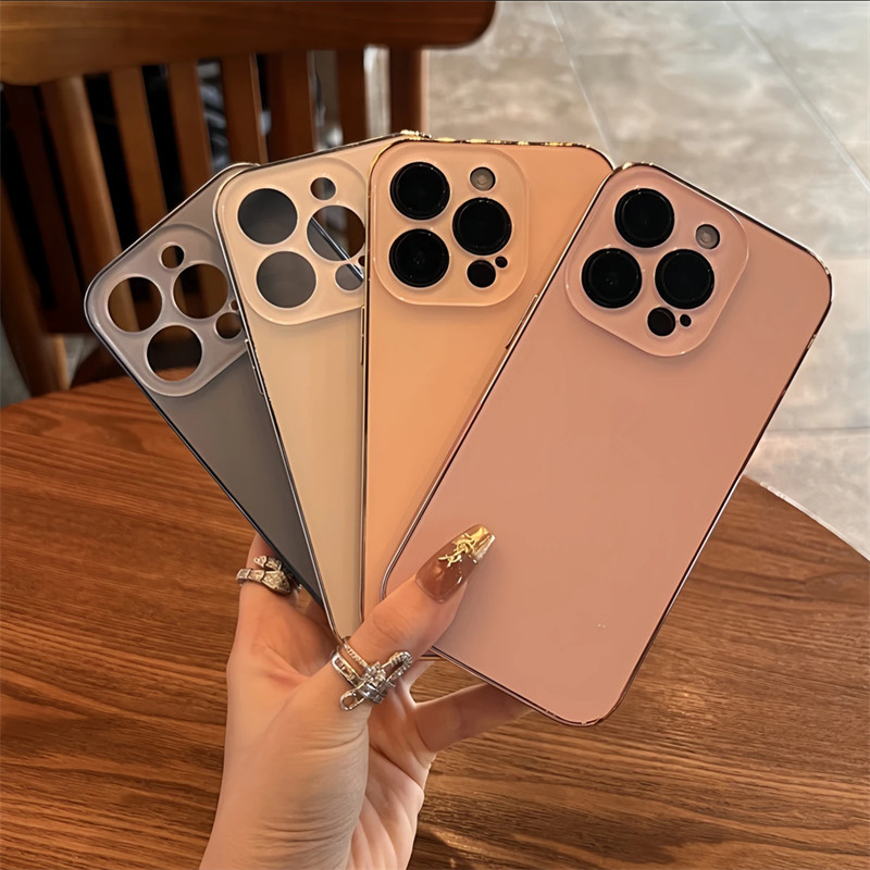 เคสโทรศัพท์มือถือแบบกระจกแข็ง ผิวด้าน กันกระแทก หรูหรา สําหรับ IPhone 15 Pro Max 11 12 13 14 Pro Max