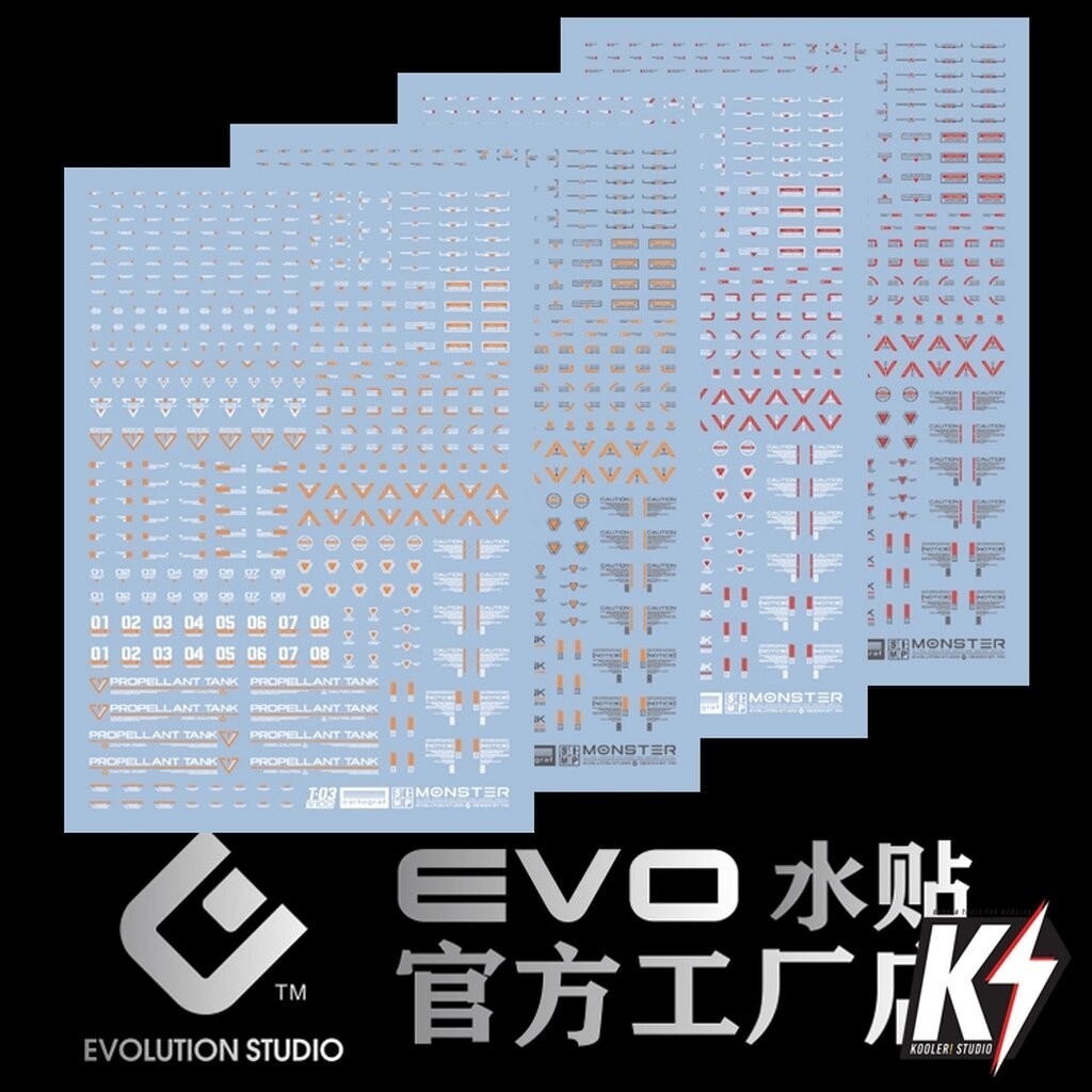 Waterdecal EVO 1/100 Monster Serie T-03 #ดีคอลน้ำสำหรับติดกันพลา กันดั้ม Gundam พลาสติกโมเดลต่างๆ