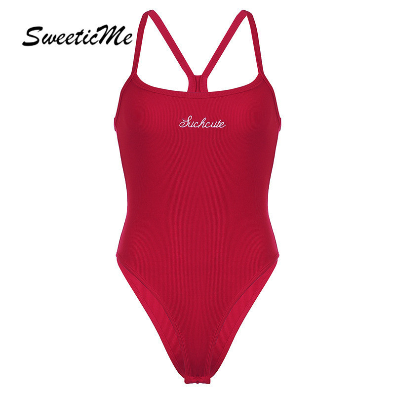 Sweeticme ใหม่ ชุดบอดี้สูทลําลอง เปิดหลัง ปักลาย เซ็กซี่ สีพื้น แฟชั่นสําหรับสตรี 2023
