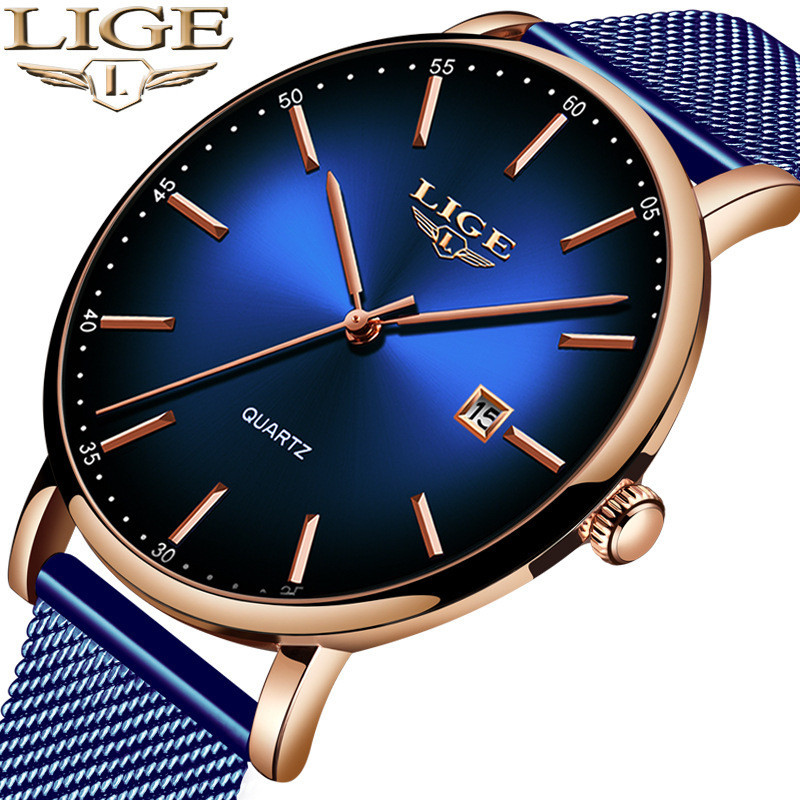 Lige Brand Watch LG9934 นาฬิกาข้อมือควอทซ์ มัลติฟังก์ชั่น กันน้ํา สําหรับผู้ชาย