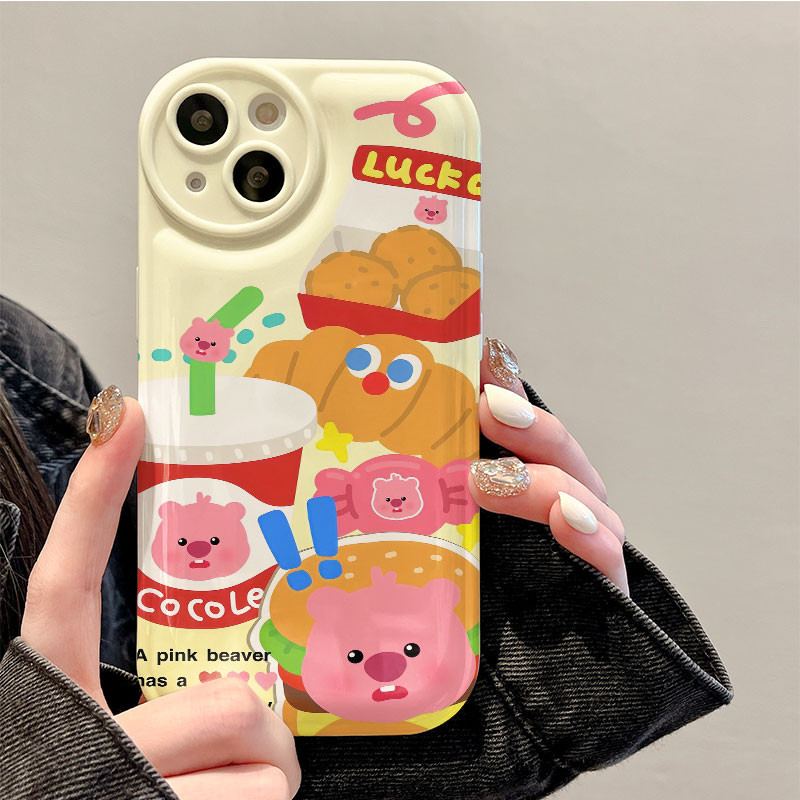 น่ารักLoopy Air Cushionเคสโทรศัพท์ใช้งานร่วมกับiPhone x XR XSสูงสุด 14 13 12 11 Pro Max TPU 7 8 14 Plus SE2020 cover