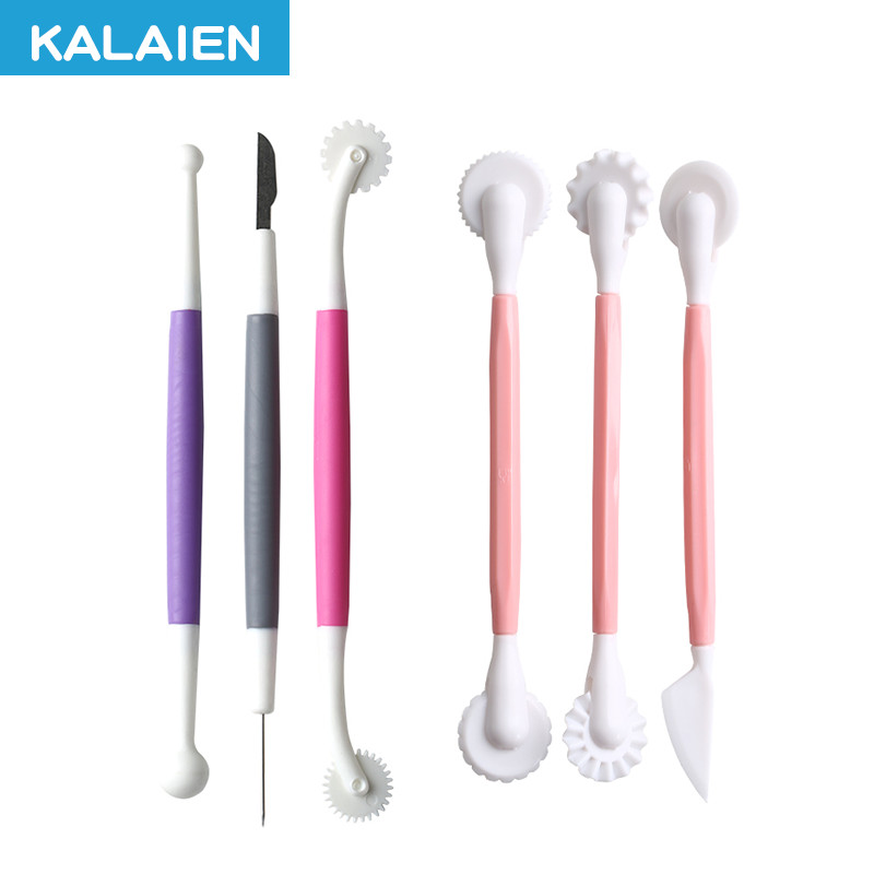 KALAIEN ชุดเครื่องมือแม่พิมพ์แกะสลักเยลลี่ เยลลี่ เค้ก 3 ชิ้น สุ่มสี