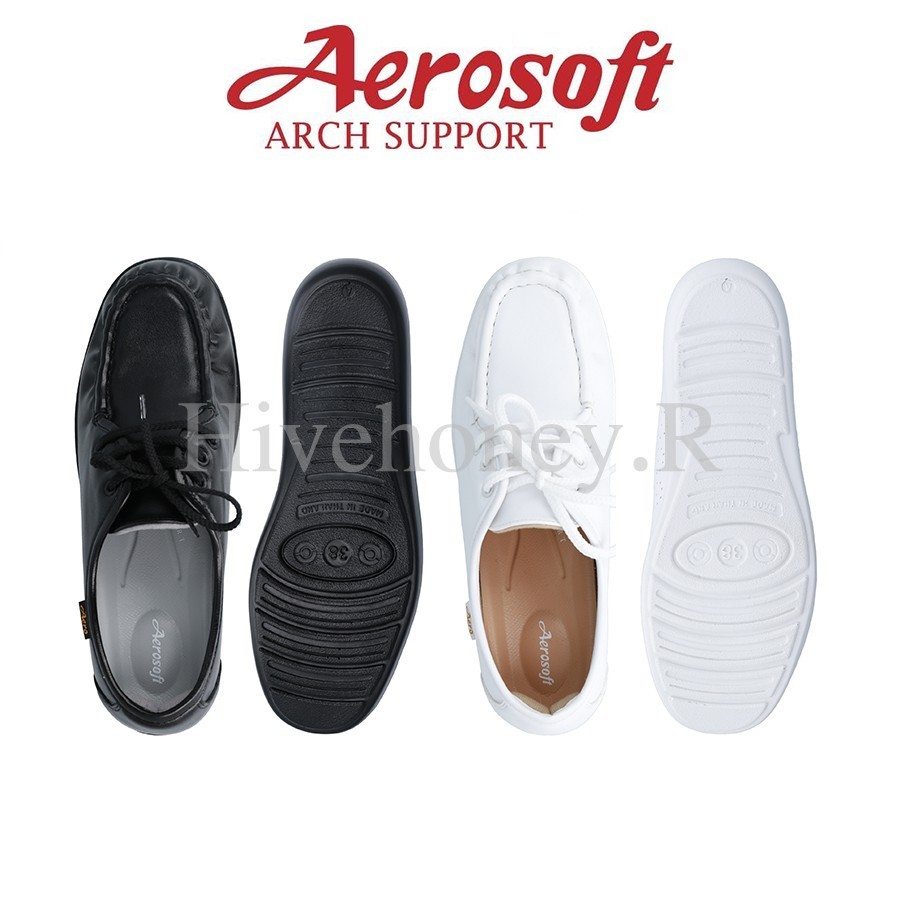 ซิลิโคนกันกัด ☁️NW9092☁️ รองเท้าพยาบาล รองเท้าคัชชู เพื่อสุขภาพ aerosoft arch support(แอโร่ซอฟ)