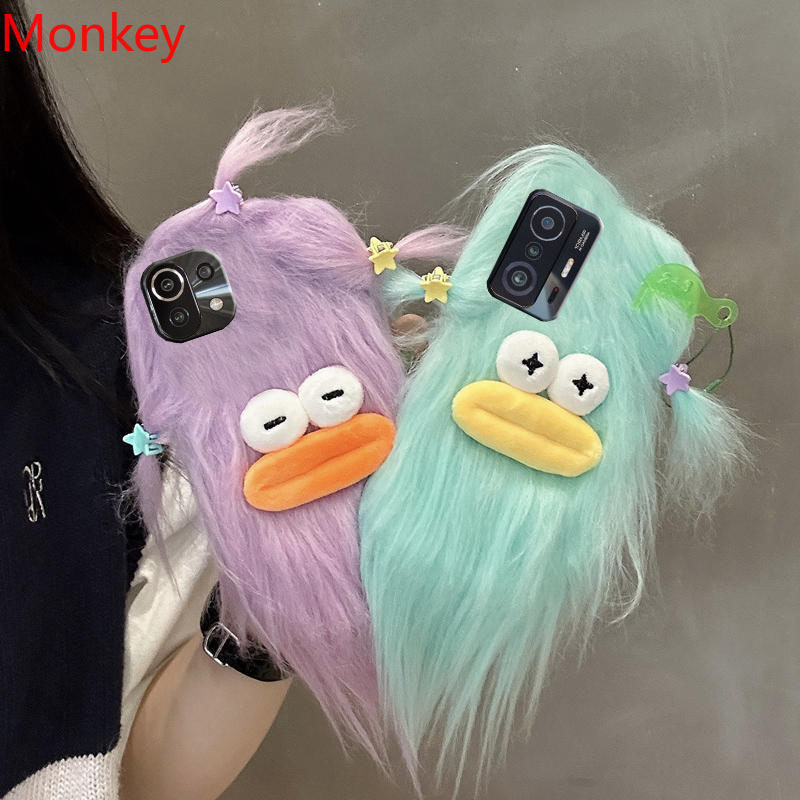 เคสโทรศัพท์มือถือ ผ้ากํามะหยี่ขนนิ่ม ลายมอนสเตอร์น่ารัก 3D สไตล์เกาหลี สําหรับ Xiaomi 14 13 12 11 13T 12T 11T 10T Poco M3 F5 F4 F3 X3 GT Redmi Note10 Pro 5G 9T A1 A2 A3