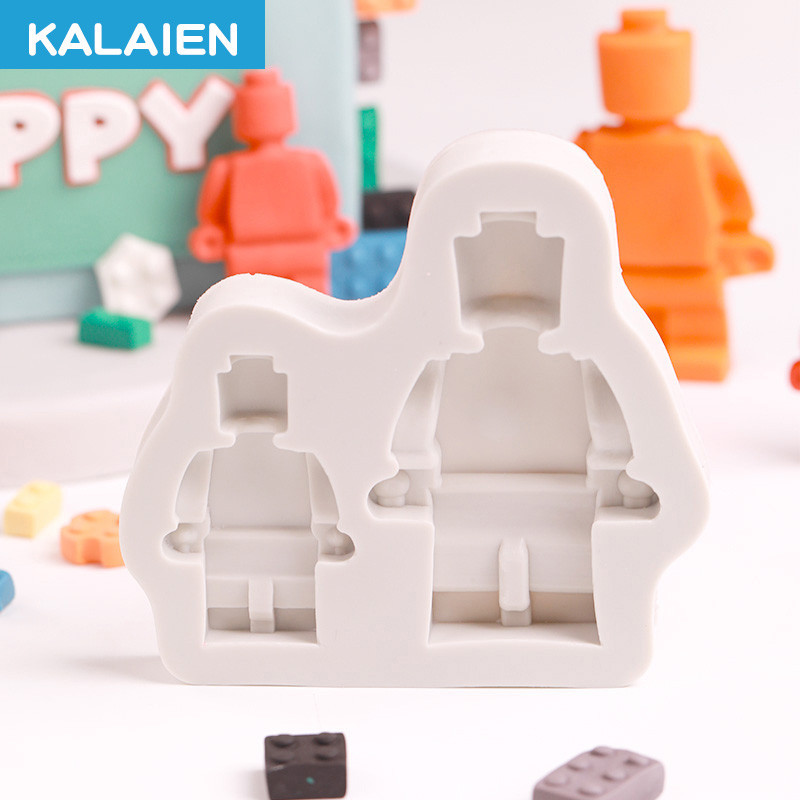 Kalaien ชุดแม่พิมพ์ซิลิโคน ลายการ์ตูนหุ่นยนต์ สําหรับตกแต่งเค้ก ช็อคโกแลต ฟองดองท์ เบเกอรี่ Diy