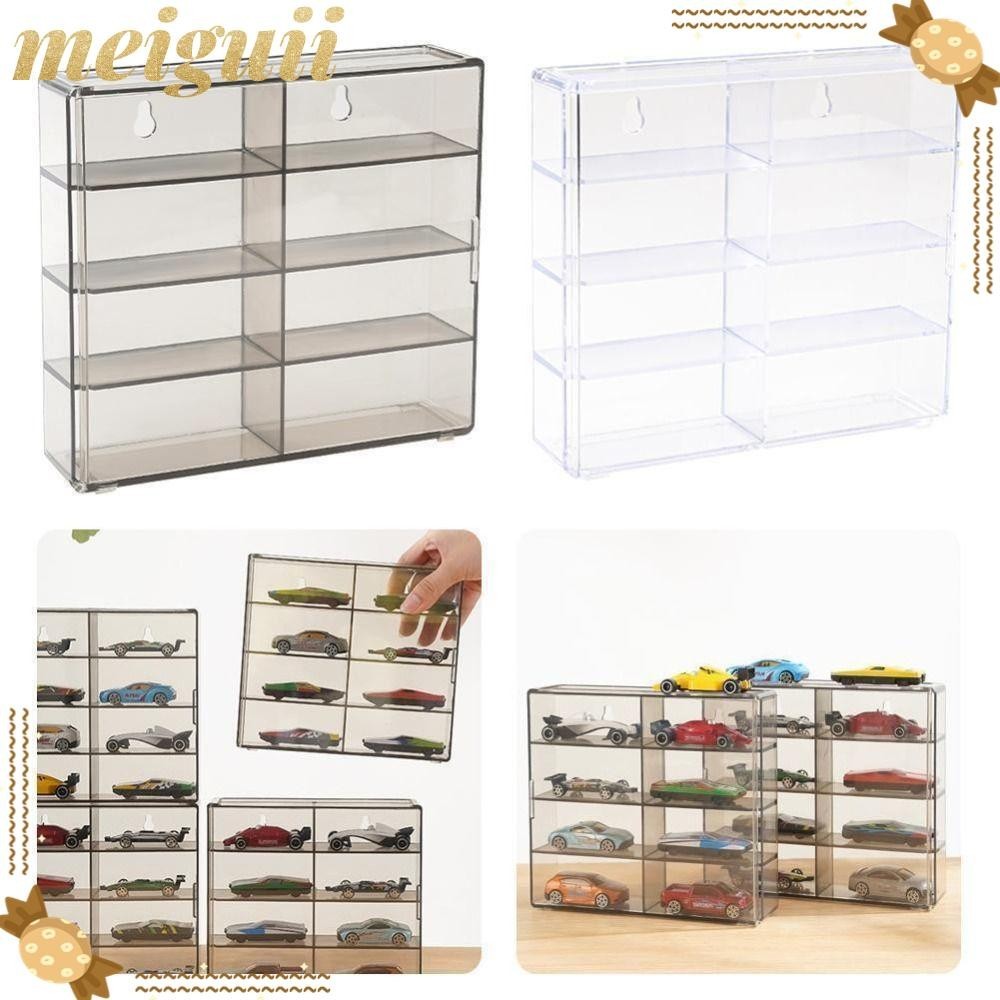 Meiguii กล่องอะคริลิคใส กันฝุ่น 8 ช่อง 1:64 สําหรับโชว์โมเดลรถยนต์
