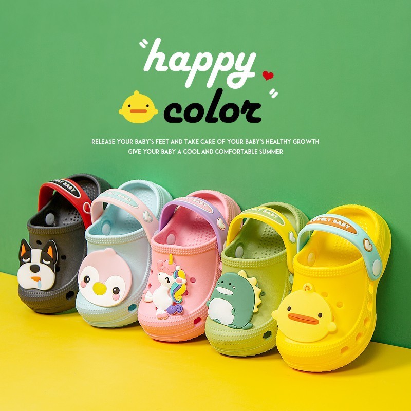 Cheerful Mario รองเท้าเด็ก รองเท้าแตะนุ่มหลายสัตว์เด็กกันลื่นรองเท้าแตะแสงอัลตร้าสําหรับเด็กชายและหญิง