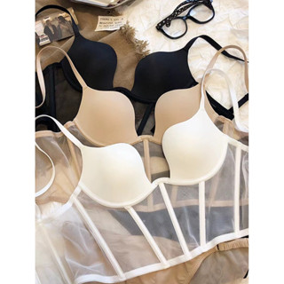 ชุดชั้นในดันทรง ผ้าตาข่าย ระบายอากาศ เซ็กซี่ สไตล์ฝรั่งเศส ส…