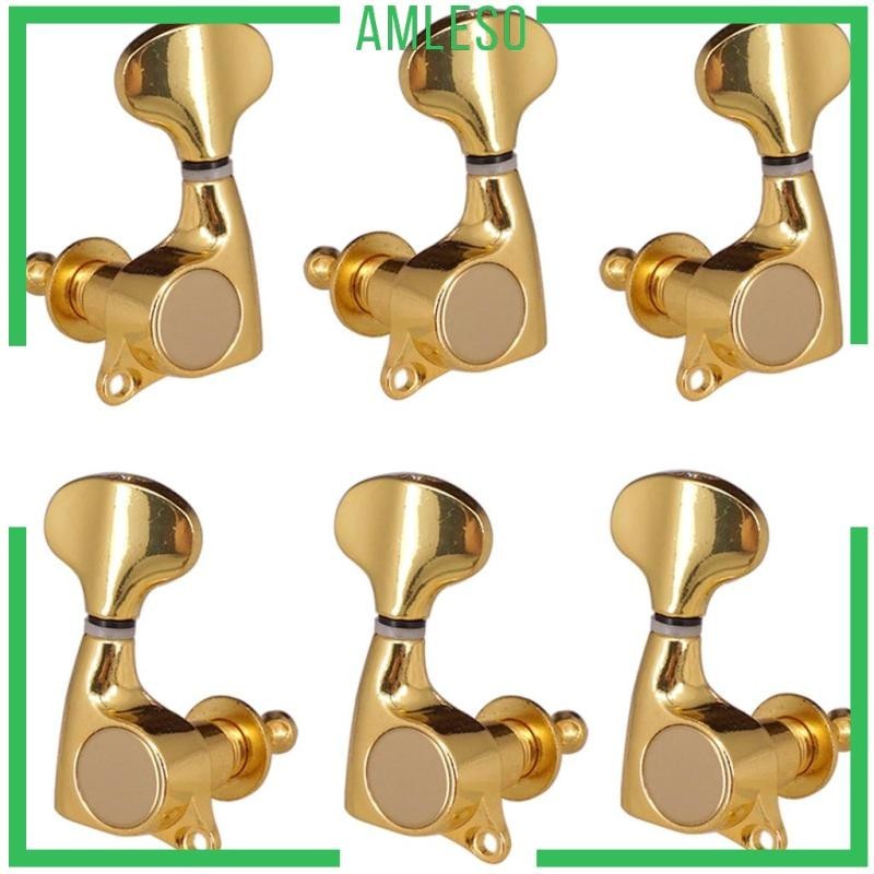 [Amleso] 3r3l Golden Tuning Peg Tuning สําหรับกีตาร์พื้นบ้านอะคูสติกไฟฟ้า Golden 3R3L