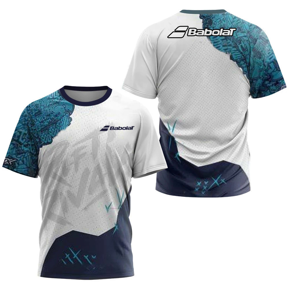 Babolat ผู้ชายแบดมินตัน Tshirt เสื้อกีฬาฤดูร้อนกลางแจ้งเสื้อกันหนาวสําหรับชาย Run แขนสั้นเทนนิสเสื้อผ้าวอลเลย์บอล Jersey