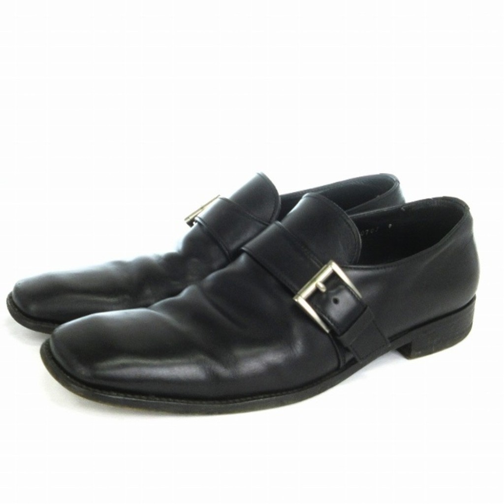 Prada monk strap shoes business loafers belt leather black 9 Direct from Japan Secondhand