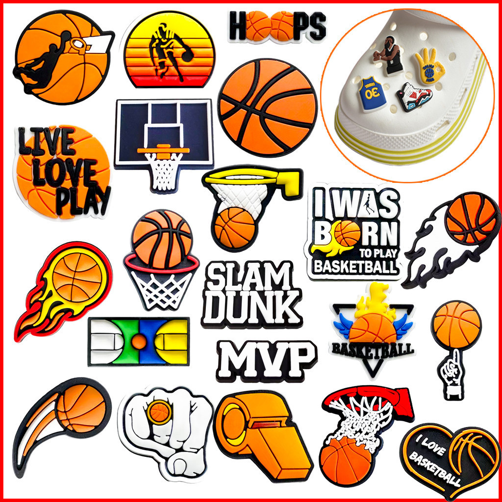 Croc NBA Professional Star Jibz Basketball DIY Clog Charms Pins สําหรับ Croc รองเท้าเสน่ห์