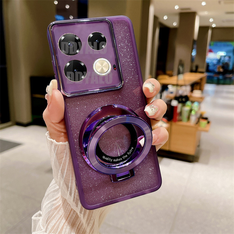 ปลอกแวววาว infinix 40 Pro Plus 40 Pro+ 4G 5G เลนส์ฟิล์ม Protector Matte Clear Case ชุบปกอ่อน + วงกลม