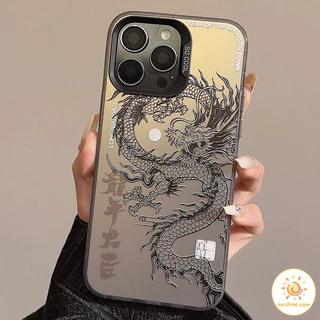 เคสโทรศัพท์มือถือลายมังกรจีนสุดเก๋ระดับไฮเอนด์ เคสสำหรับไอโฟน16 For iPhone11 12 13 14 15Pro MAX X XS XR XS 7 8Plus SE2