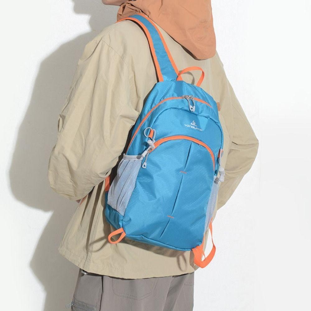 Trendyzone กระเป๋า Duffle, กระเป๋าเป้สะพายหลังพับได้ขนาดใหญ่น้ําหนักเบาพิเศษ, กระเป๋าเป้สะพายหลังปั่นจักรยานซิปกันน้ําแบบลําลองสําหรับการเดินทางกลางแจ้ง