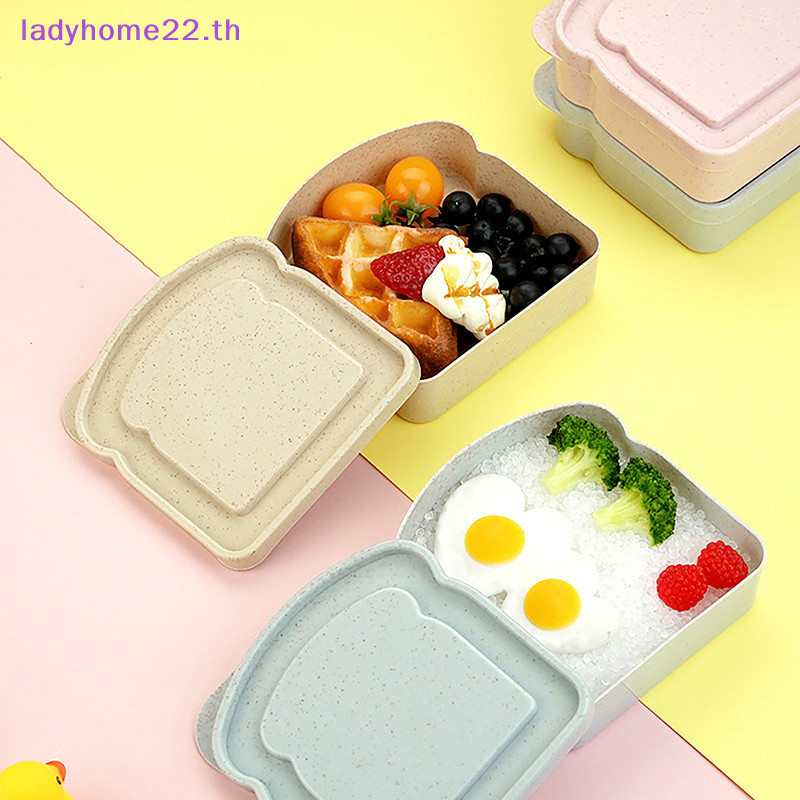 Doulady กล่องอาหารกลางวัน แซนวิช พลาสติก แบบพกพา ความจุขนาดใหญ่ หลายสี ทําความสะอาดง่าย น้ําหนักเบา TH