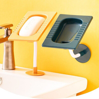 🚚ส่งภายใน24ชม🚚แผ่นกล่องสบู่รูปทรงกล่องตั้งสำหรับยึดสบู่ห้องน…