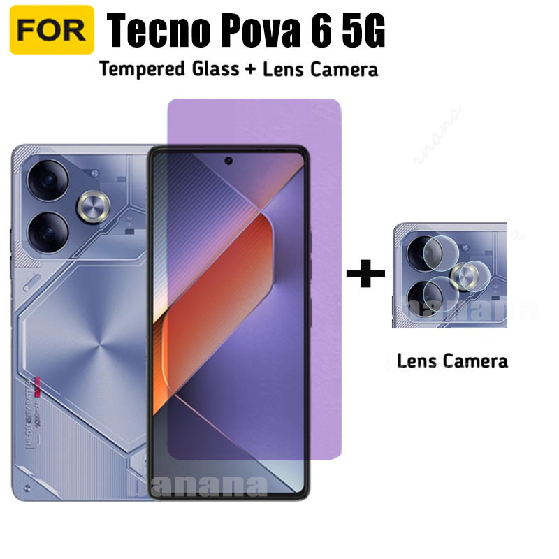 Tecno Pova 6 5G ฟิล์มกระจกนิรภัย กันรอยหน้าจอ และกล้อง กันแอบมอง เพื่อความเป็นส่วนตัว สําหรับ Tecno Pova 6 Pro 5 Pro 4 Pro