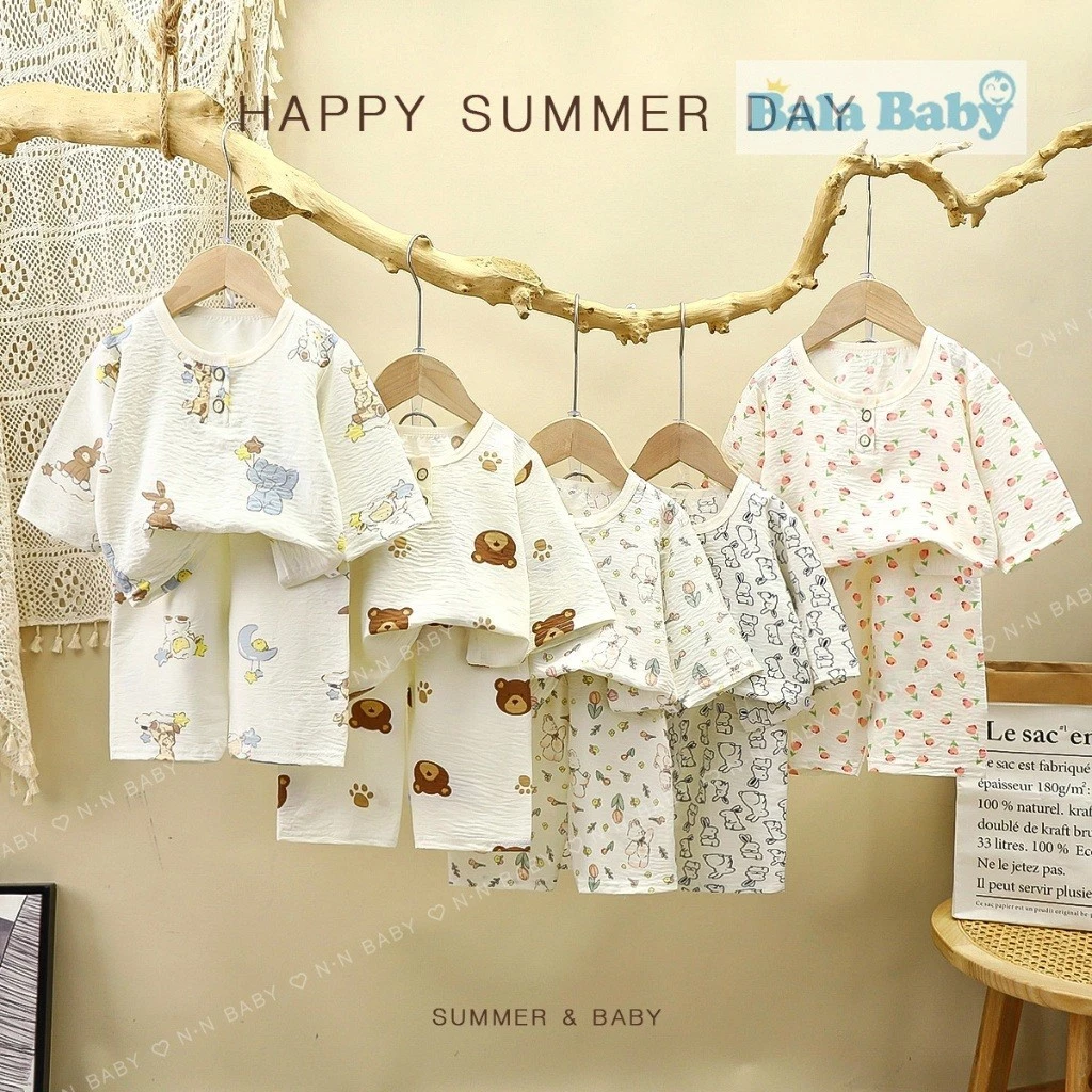 ชุดนอนเด็ก 5 ส่วน เสื้อผ้าเด็ก เสื้อ+กางเกง พิมพ์ลายน่ารักๆ Size80-120 cm  SYC09