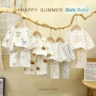 ชุดนอนเด็ก 5 ส่วน เสื้อผ้าเด็ก เสื้อ+กางเกง พิมพ์ลายน่ารักๆ Size80-120 cm  SYC09