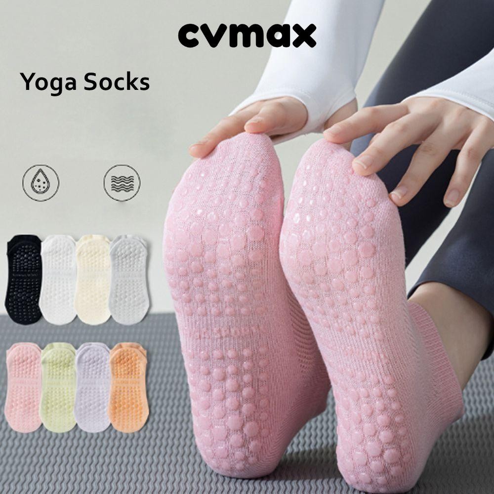 Cvmax ถุงเท้าข้อสั้น ผ้าฝ้าย ซิลิโคน กันลื่น เหมาะกับใส่เล่นโยคะ เต้นรํา ฟิตเนส